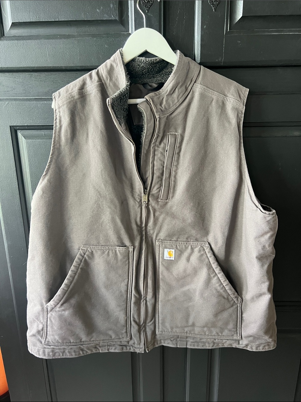 Carhartt Men Gray Fleece Lined Vest XXL